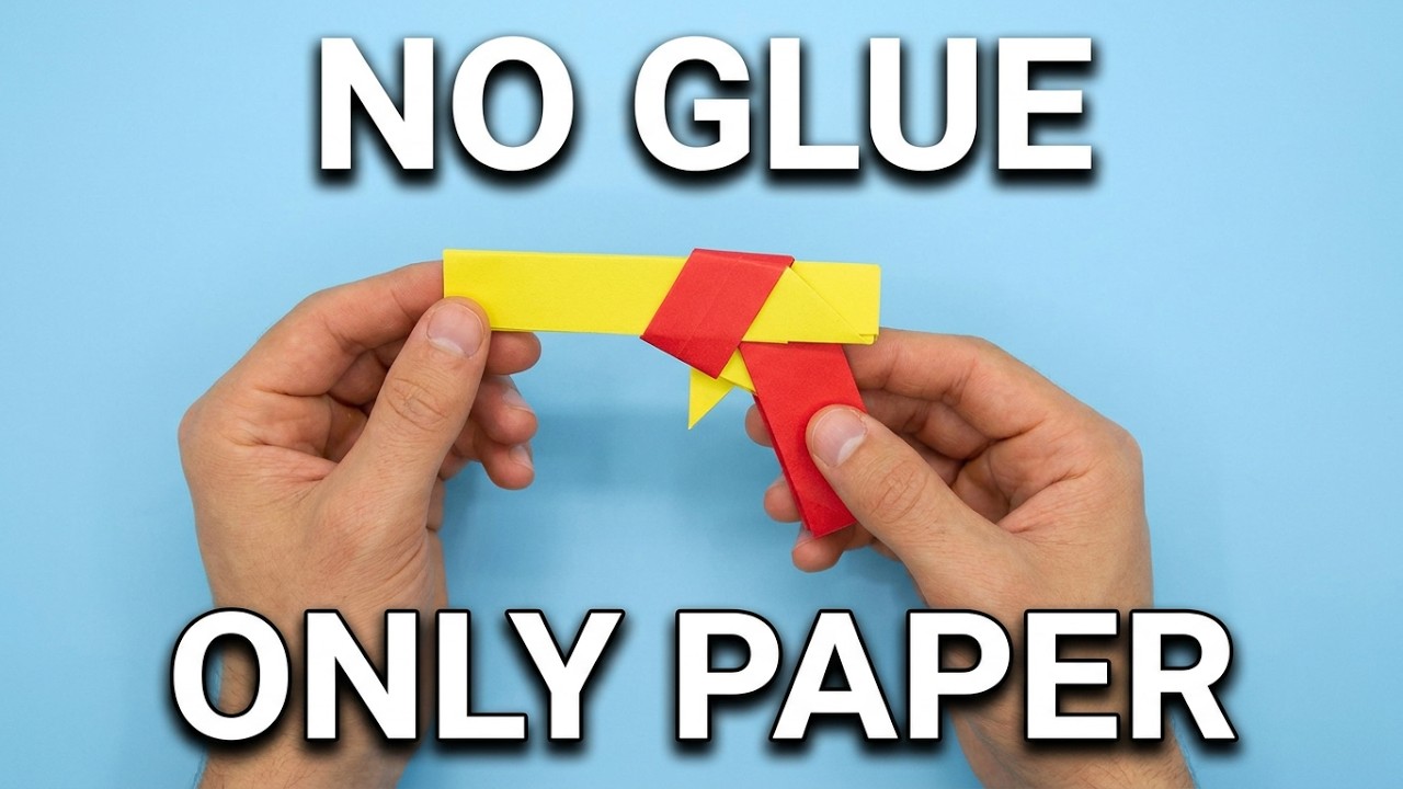 Origami GUN easy no tape no glue | How to make a paper gun without tape or glue that does not shoot