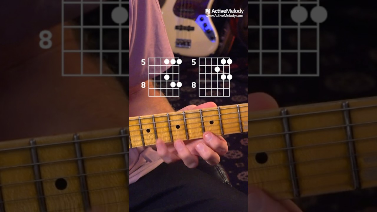 Triads + Pentatonics for unlimited Blues lead ideas. Full lesson in the related video link.