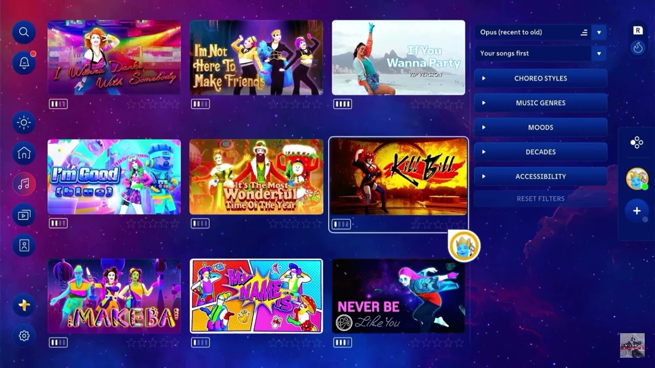 Just Dance 2024 Edition Full Menu Screen