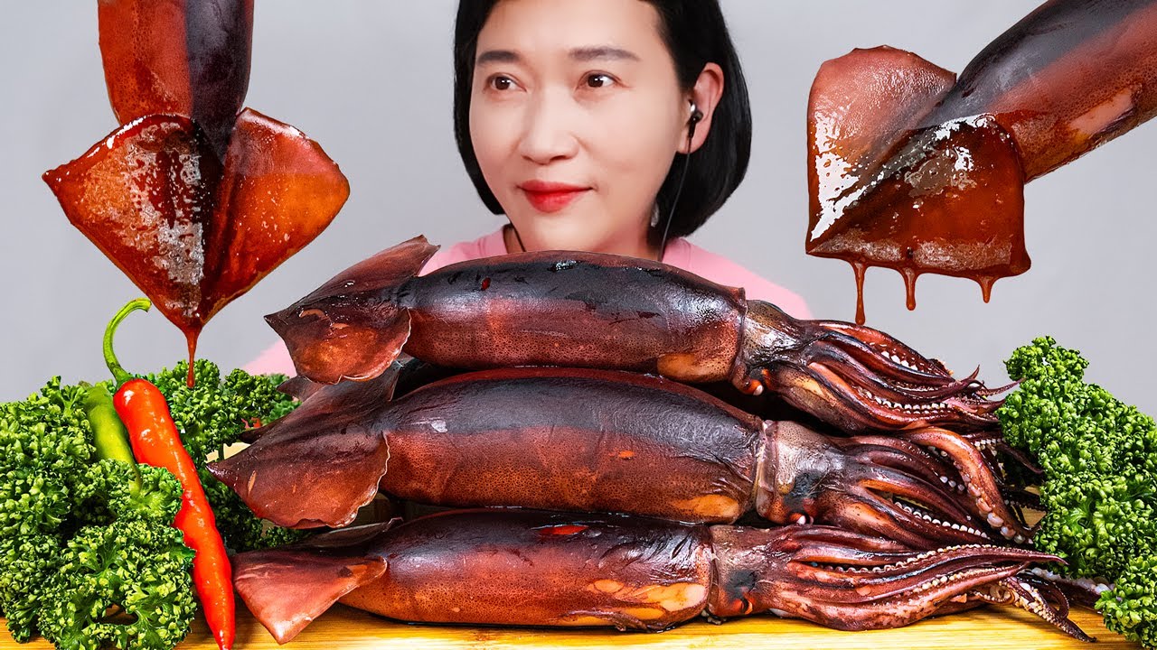 КАЛЬМАРЫ НА ПАРУ АСМР МУКБАНГ EATING SOUNDS