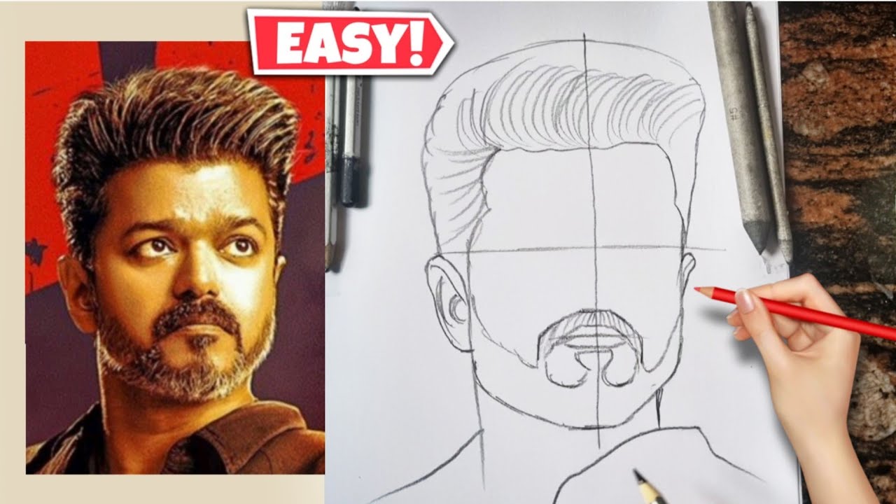 Thalapathy vijay Jana Nayagan drawing | Jan neta Thalapathy vijay drawing 