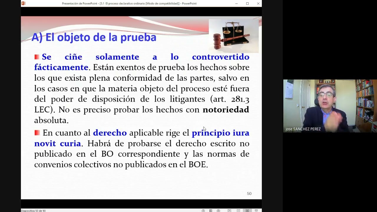 Vídeo 5 Reconvención.  Admisión y carga de la prueba