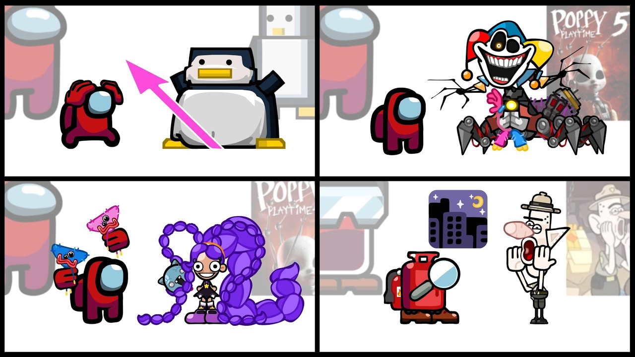 Mini Crewmate Kills Italian Brainrot Characters - Part 1-4 | Among Us