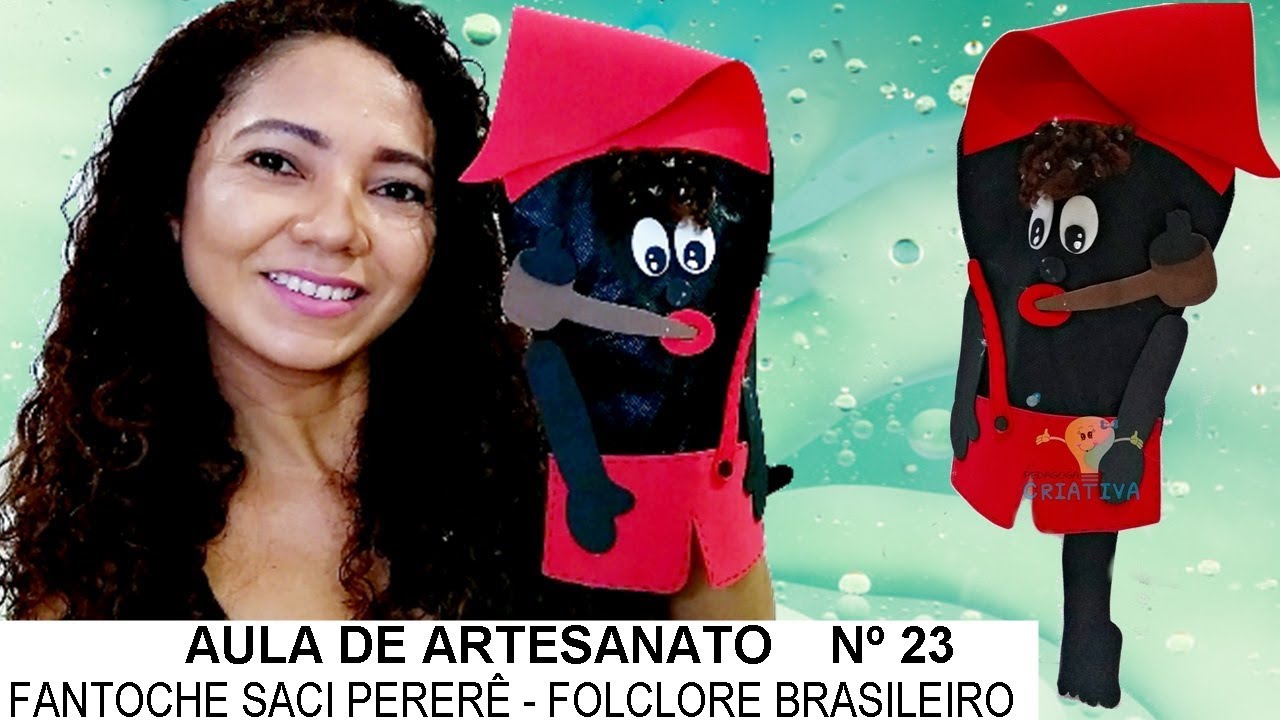 COMO FAZER UM FANTOCHE SACI PERERÊ  DE TNT E E.V.A  -  FOLCLORE BRASILEIRO
