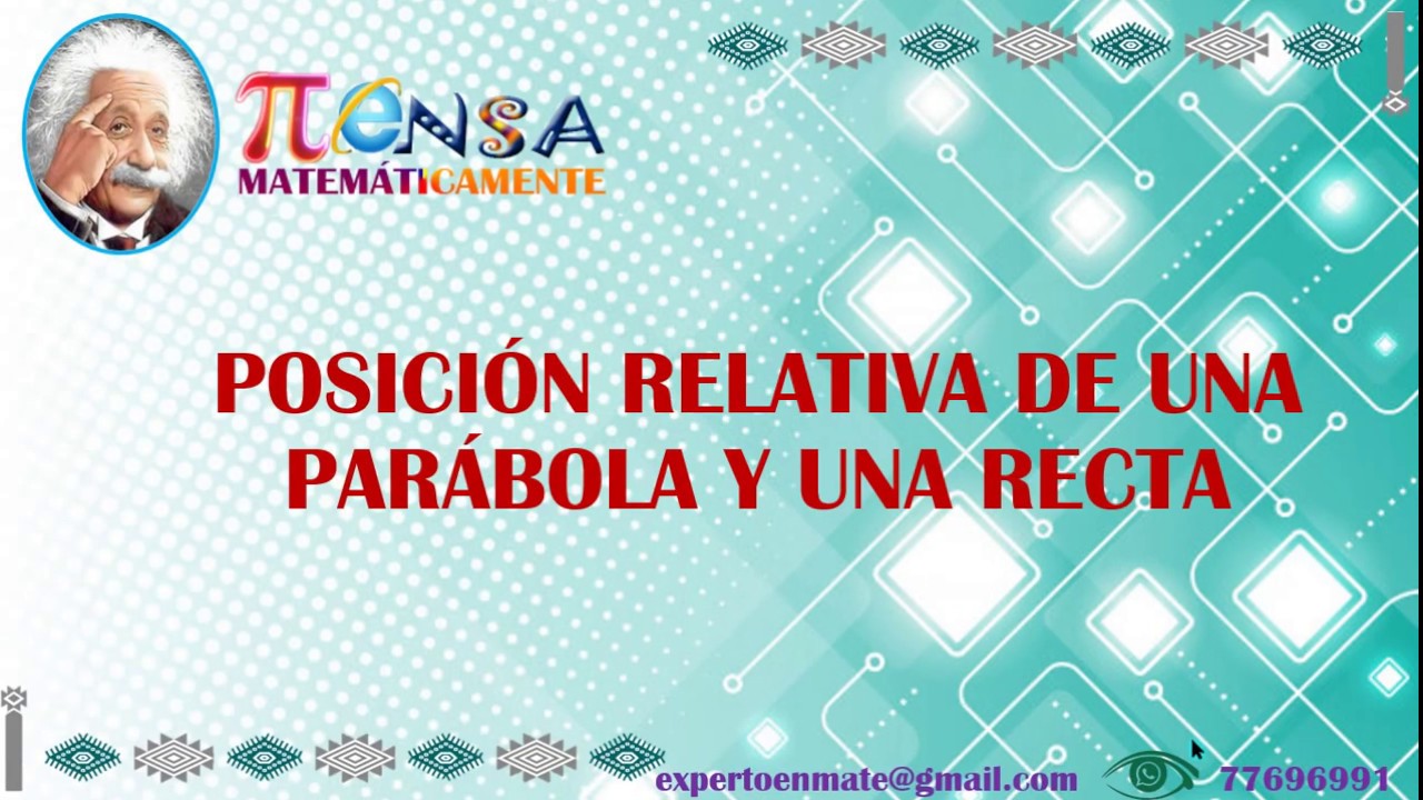POSICIÓN RELATIVA DE UNA PARÁBOLA y UNA RECTA