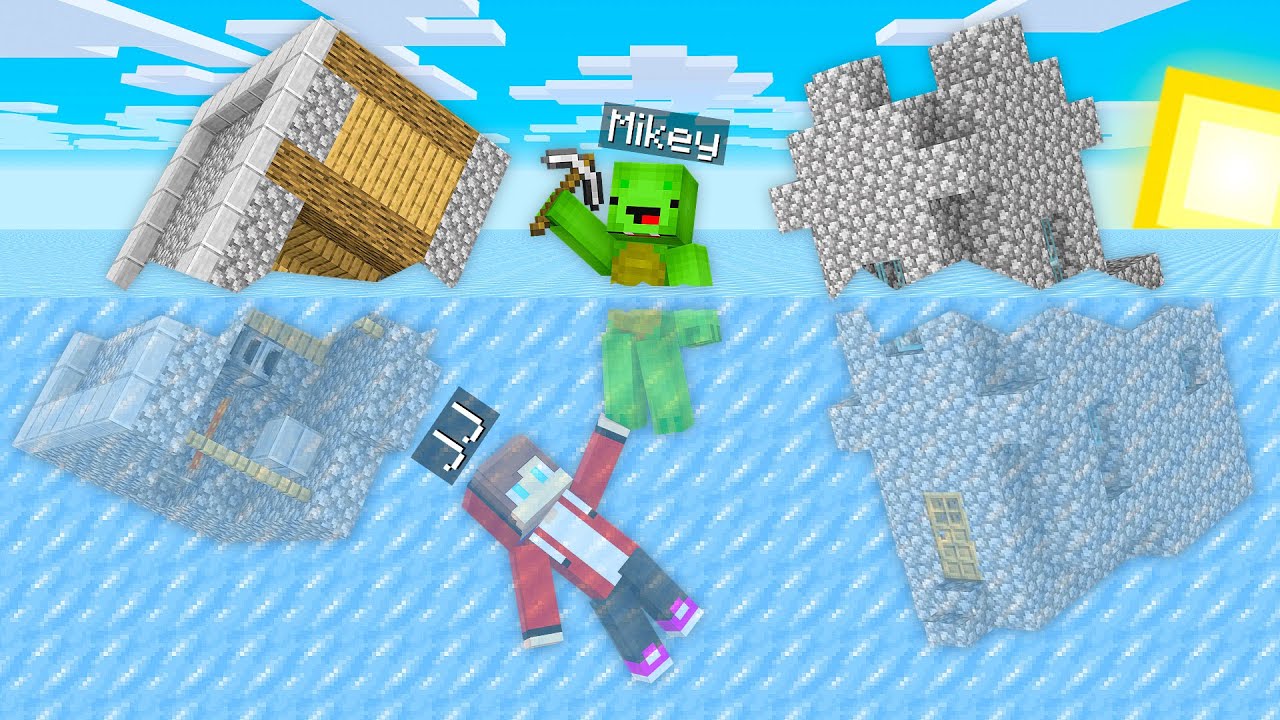 Mikey and JJ’s House Is FROZEN Under The Ice in Minecraft (Maizen)