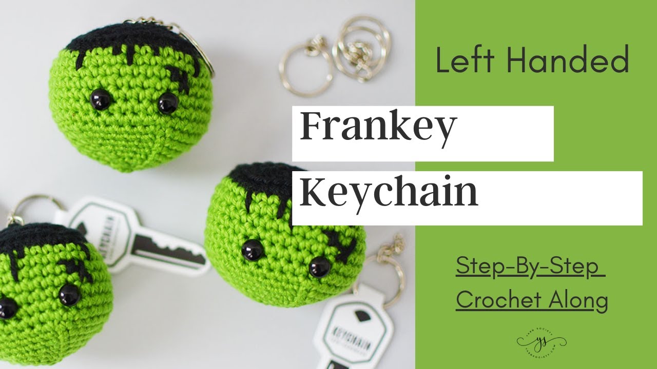 LEFT HANDED CROCHET: How To Crochet A Frankenstein | Frankenstein Keychain | Yarn Society