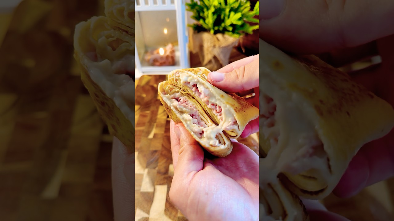 Ham & Cheese Crepes &ndash; So Creamy! #food #recipe #shorts #trending