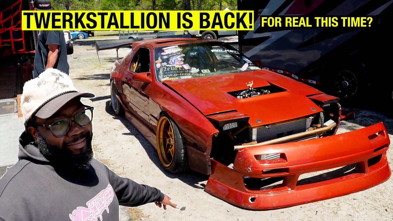 Мой RX7 ЖИВ... | Пытаюсь НЕ сломать Twerkstallion (Turbo V8 500 л.с. RX7)