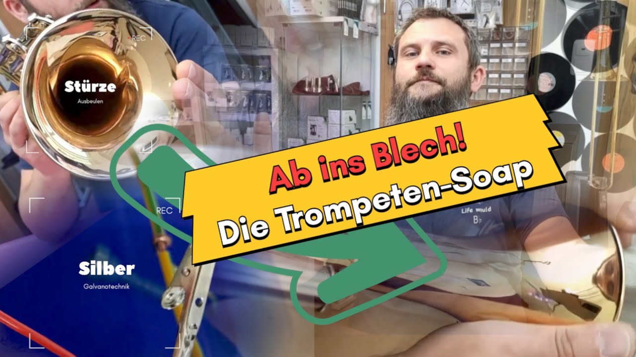 Ab ins Blech🎺 Trompetenreparatur vom Profi – Schallstück gerichtet, Mundstück versilbert