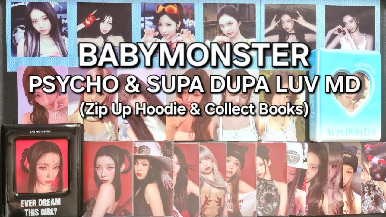BABYMONSTER merchandise PSYCHO & SUPA DUPA LUV MD unboxing