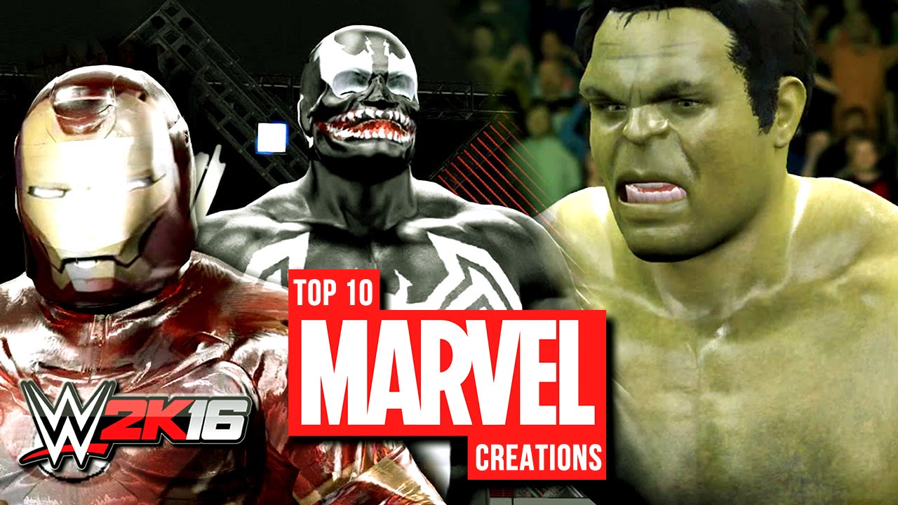 WWE Games - TOP 10 MARVEL CREATIONS! (SPIDERMAN, HULK, VENOM & MORE)