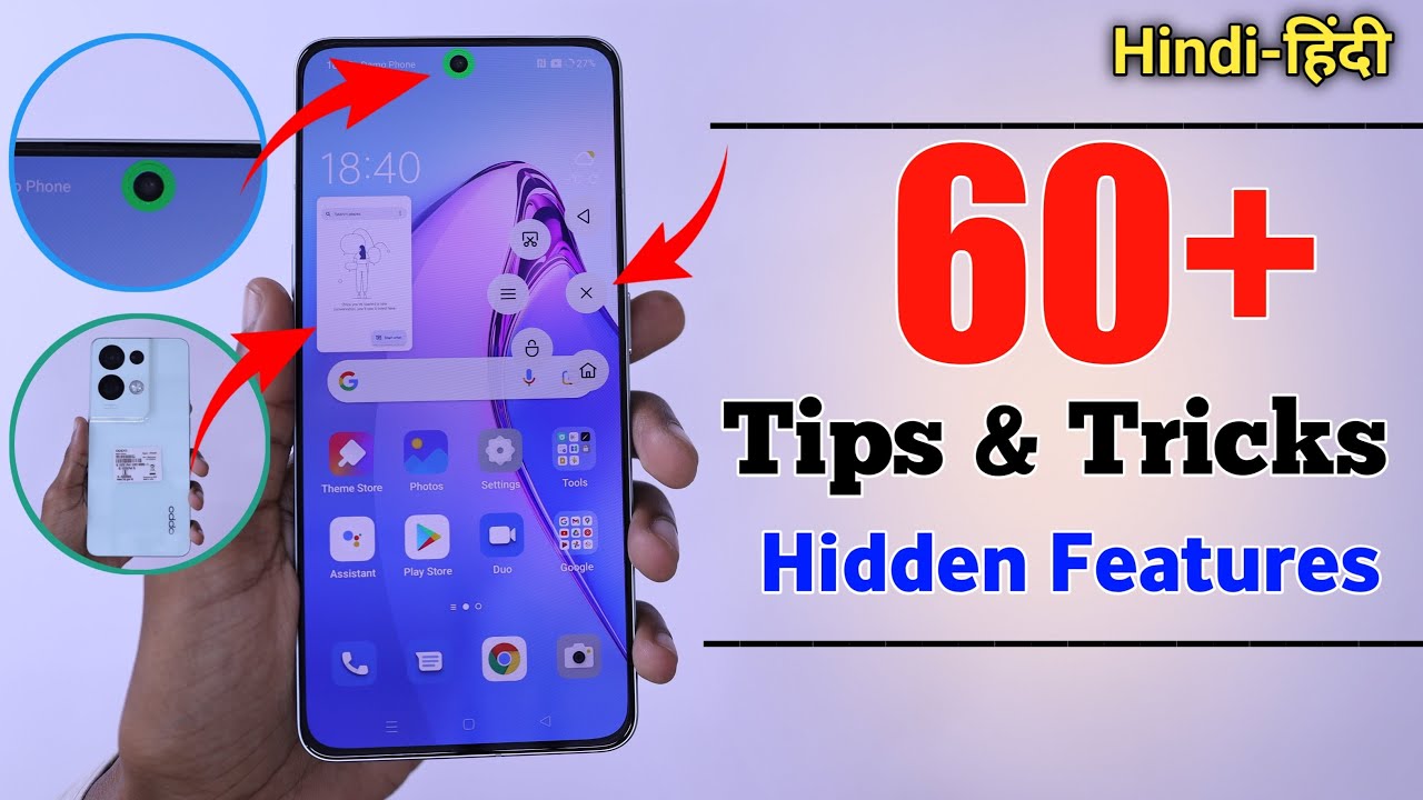 Oppo Reno 8 Pro Tips And Tricks - Top 60++ Hidden Features | Hindi-हिंदी