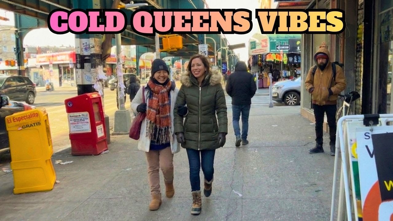 NYC Winter Walking Tour: Roosevelt Avenue, Queens (Junction Blvd to Jackson Heights). [4K]