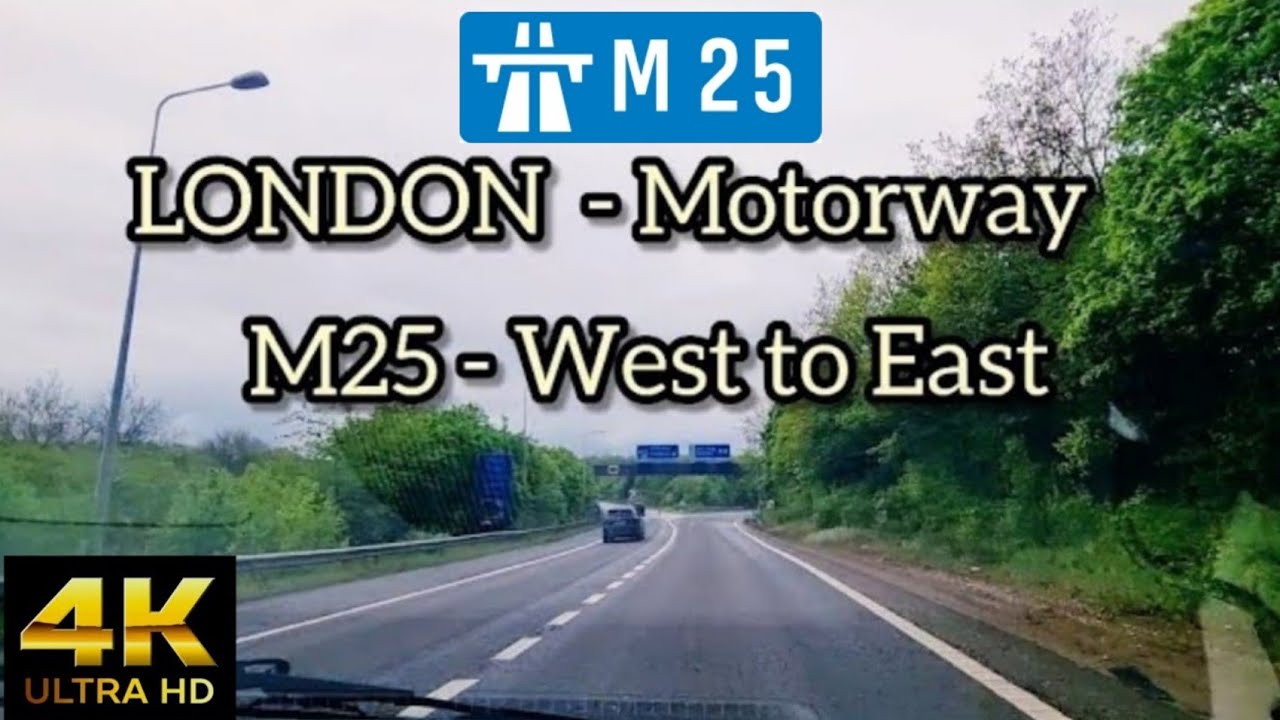 M25 - London Ring Motorway - worst rainy weather drive- 4K