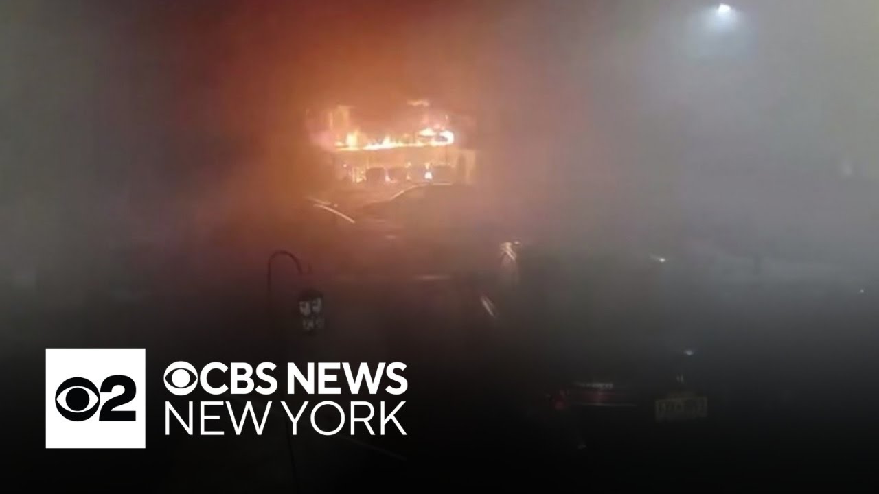 Doorbell camera video shows house fire on Long Island