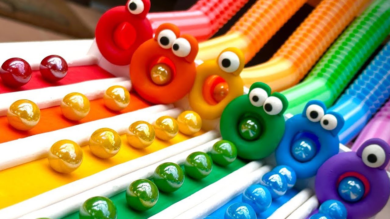 Marble Run Race 1000 Marbles Rain Gutter VS Mega Whirlpool ASMR Amakandu