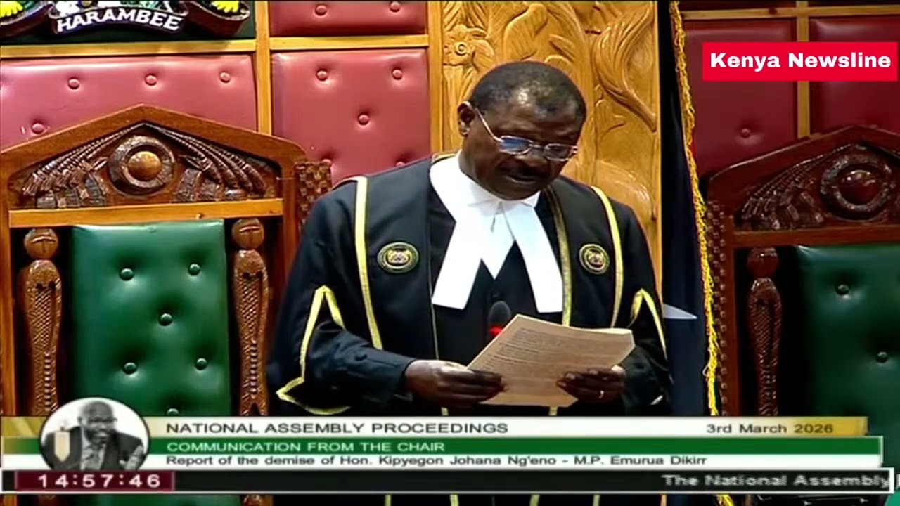 SPEAKER WETANGULA ANNOUNCES MP JOHANA NG'ENO'S DEATH,GIVE PROCEDURE FOR BURIAL AS SITTINGS SUSPENDED