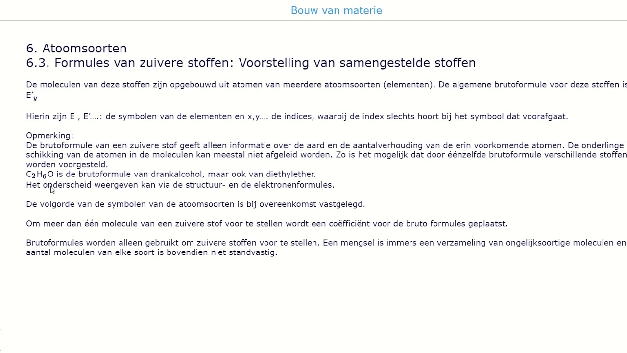 62 Atoomsoorten voorstelling samengestelde stoffen