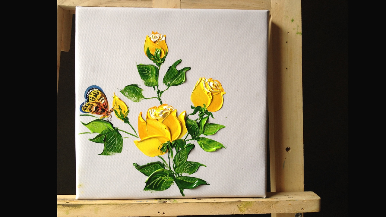 How to Paint  Roses in Acrylics with Palette Knife lesson 2