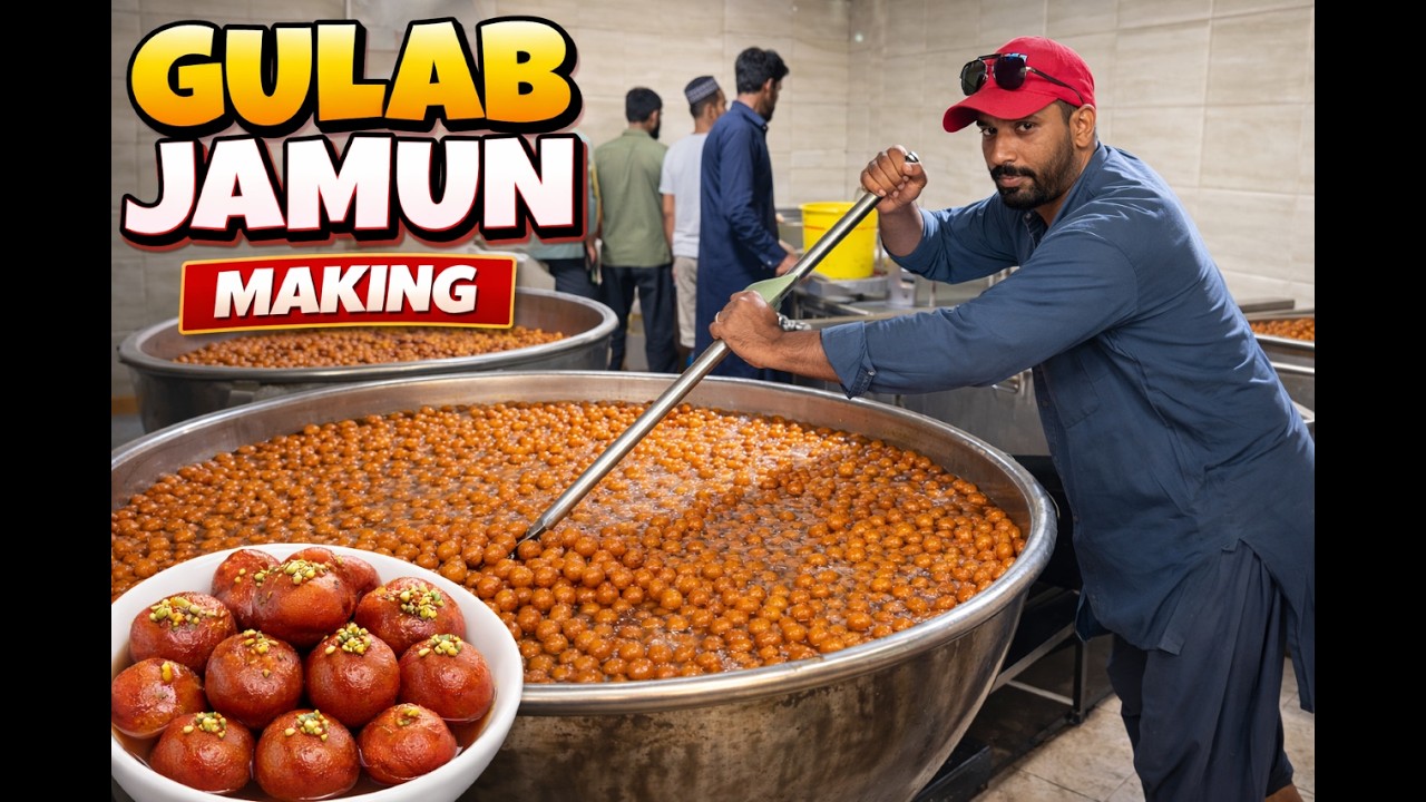 Street Style Gulab Jamun Making in Karachi | Fresh & Juicy Dessert
