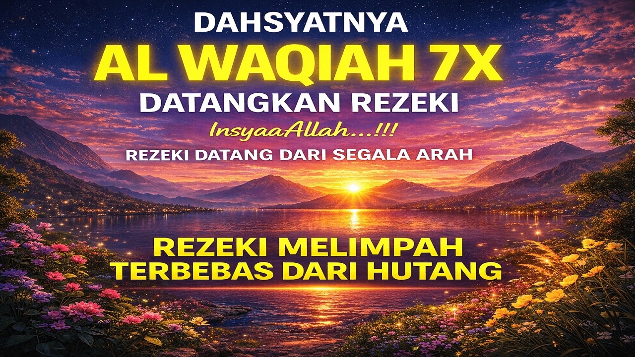 Bacaan Al Quran Merdu,  Surah Al Waqiah 7X, Putar dan dengarkan ampuh datangkan rezeki segala arah