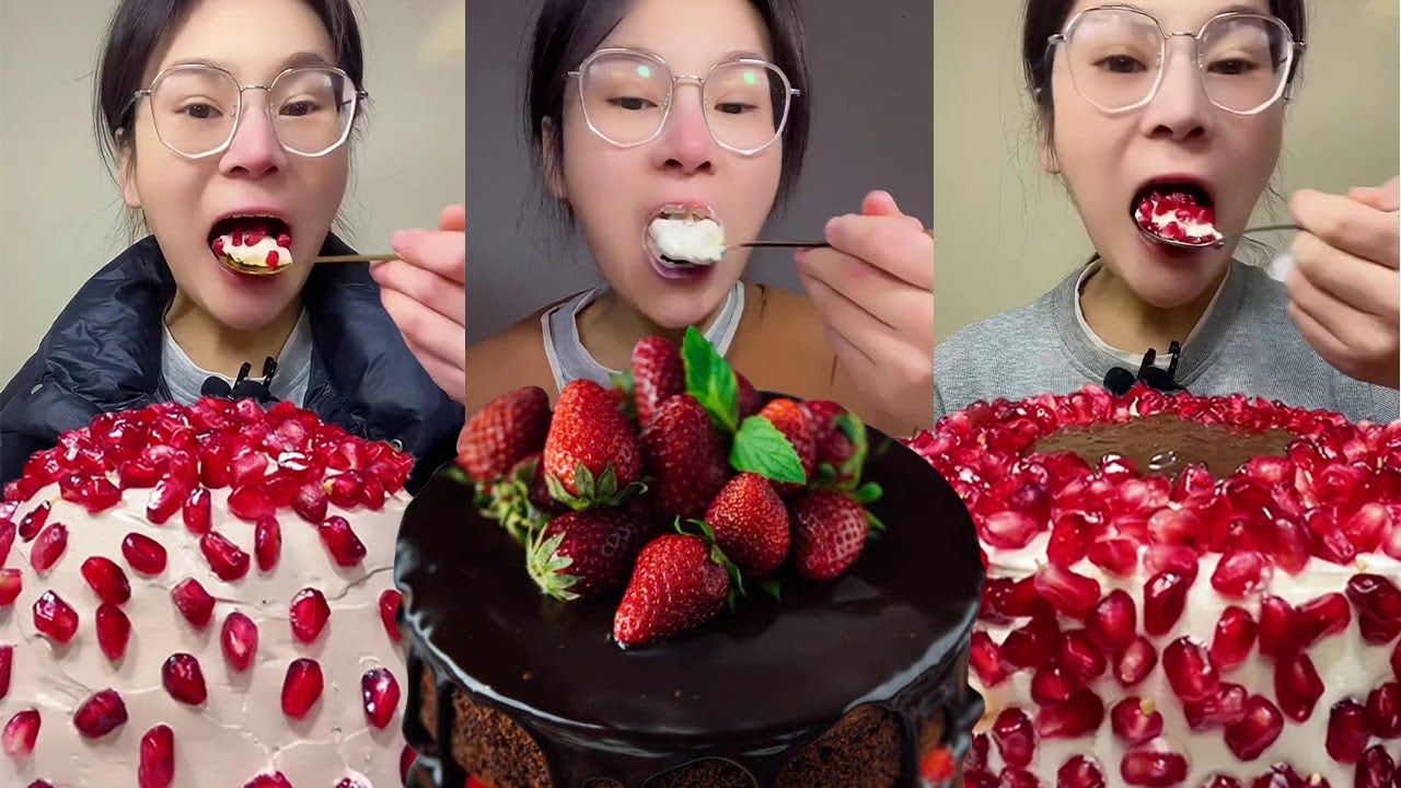 Asmr Giant Whipped Cream Delicious Cake Dessert丨Yummy ASMR Chinese Mukbang Cake Eating