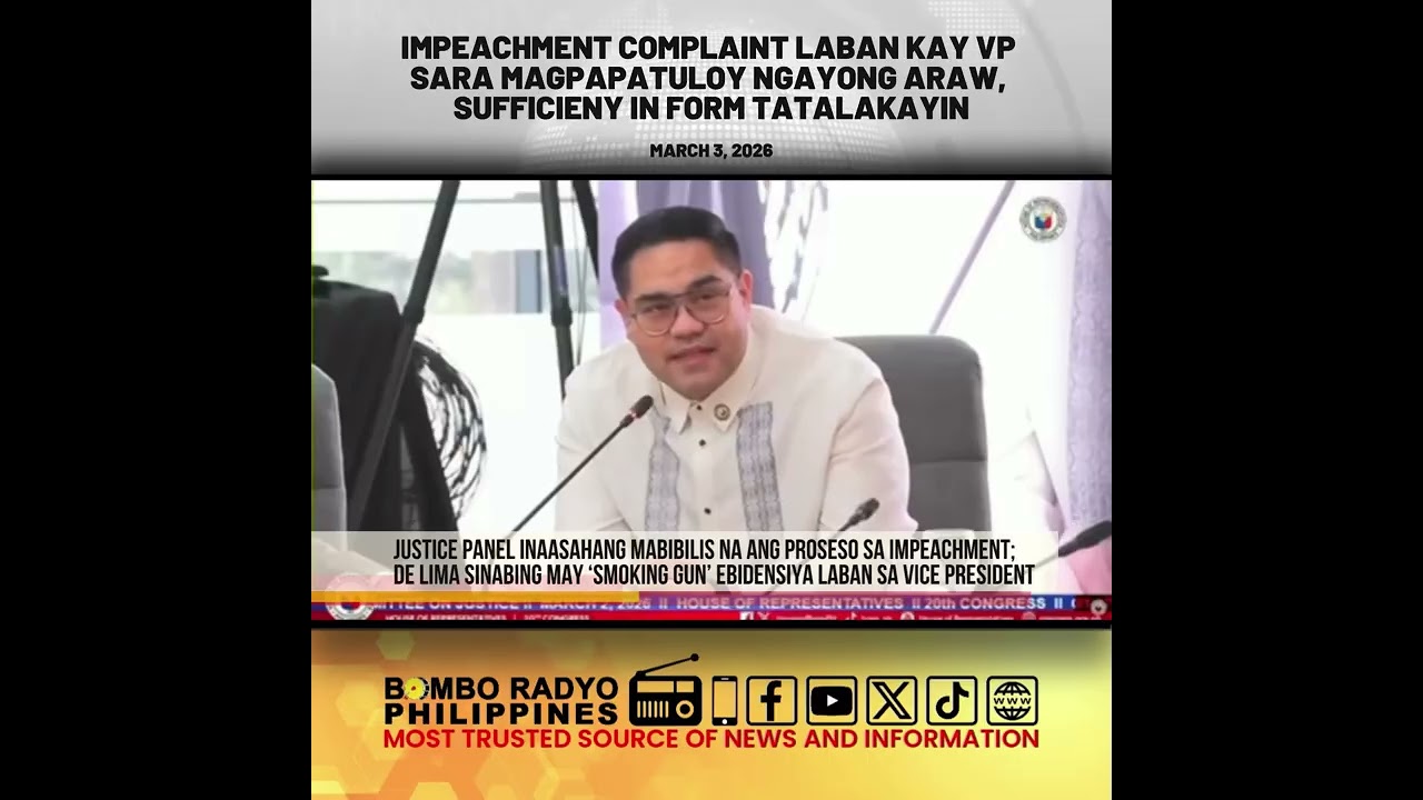 Impeachment complaint laban kay VP Sara magpapatuloy ngayong araw, sufficiency in form tatalakayin