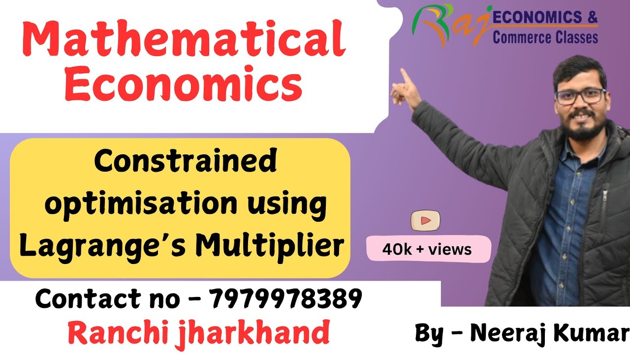 Constrained optimization using Lagrange's multiplier