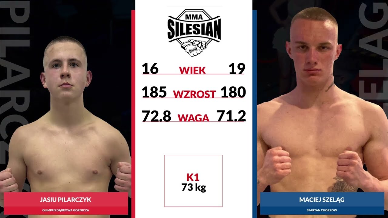 Silesian mma 21 - K1 73 kg Jas Pilarczyk ( Olimpus Dąbrowa Grn)vsMaciej Szeląg (Spartan Chorzów)