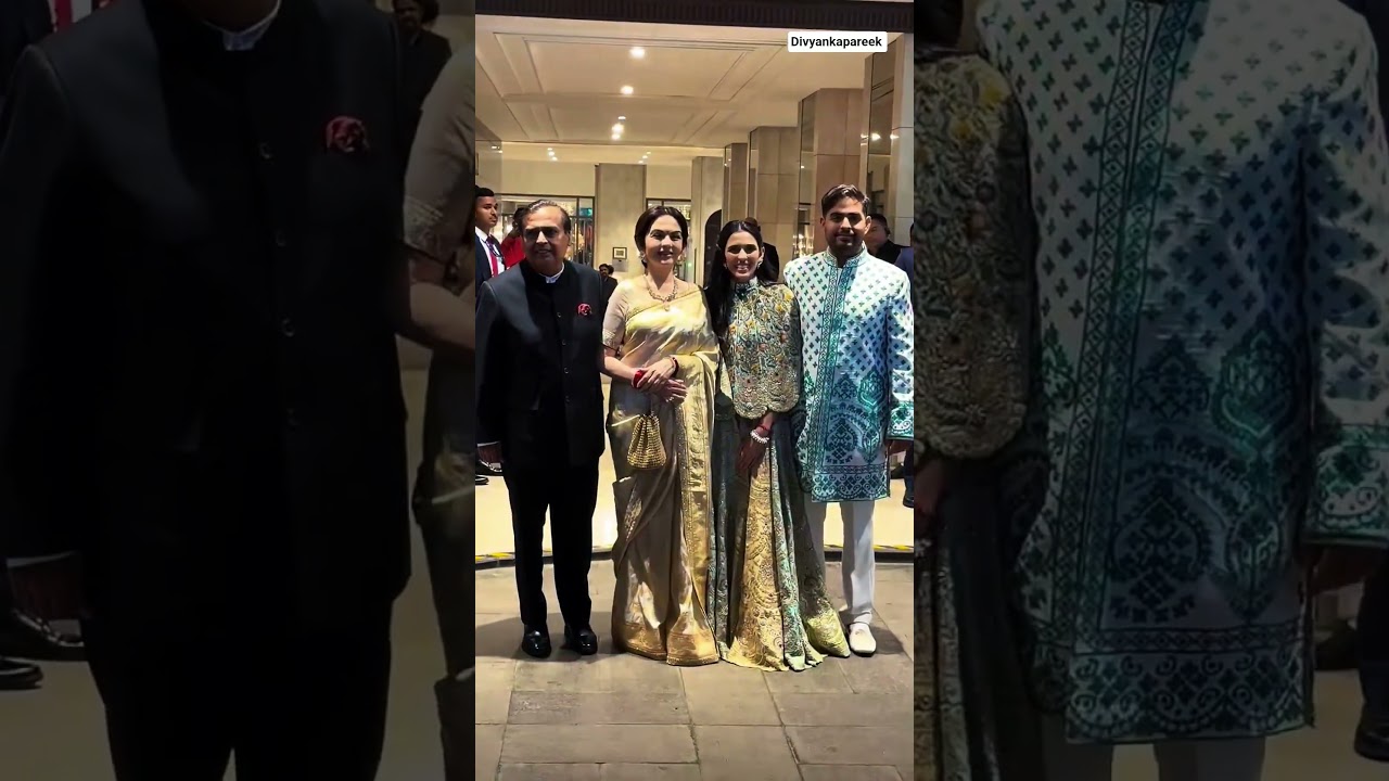 Mukesh Ambani, Nita Ambani, Akash Ambani & Shloka Mehta&mdash; together they redefine grace❤️ #viralshorts