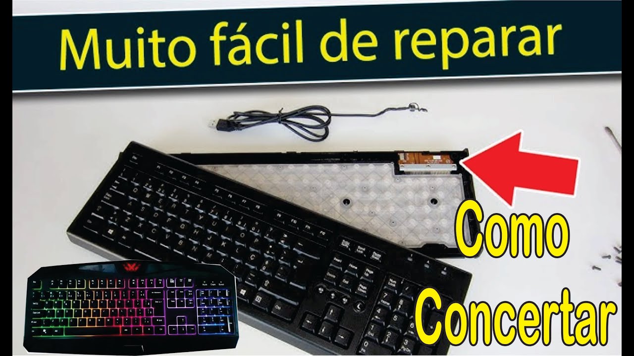 COMO REPARAR QUALQUER TECLADO USB DE COMPUTADOR , SE O TECLADO DO COMPUTADOR PARAOU DE FUNCIONAR