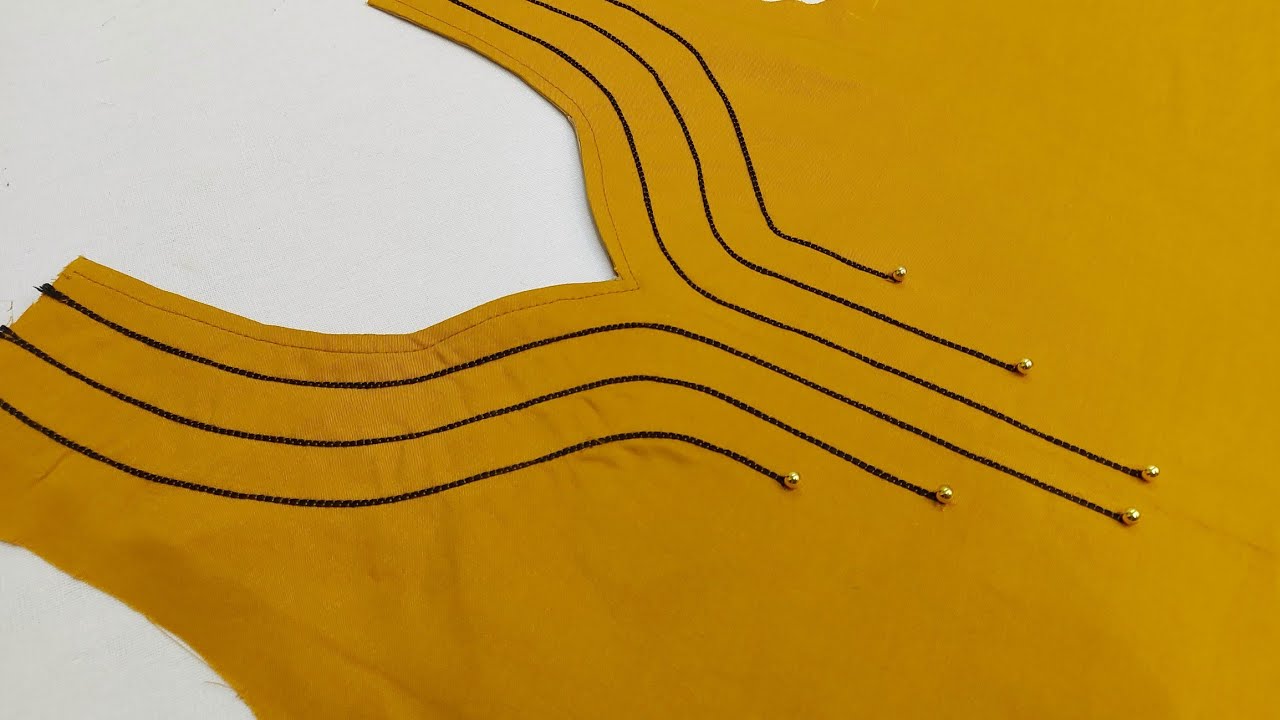 العسل السائح من اجمل الموديلات - neck design cutting and stitching very easy