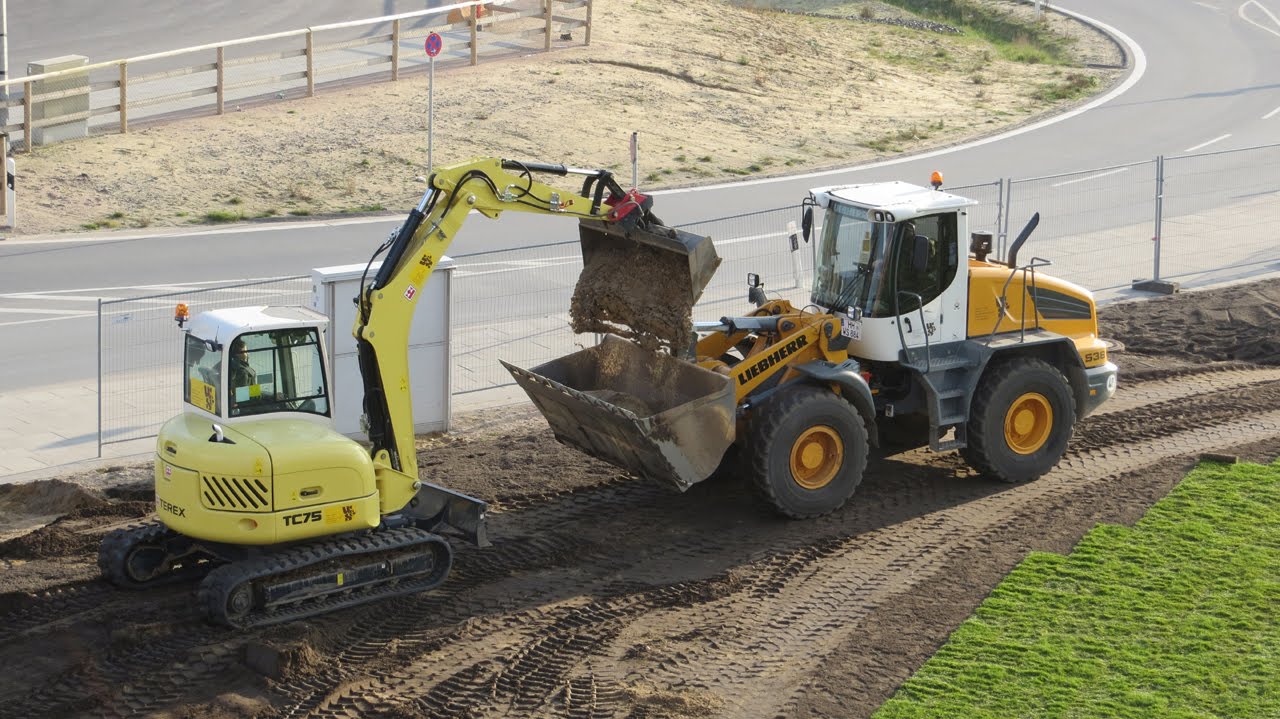 Soeren66 - Bagger TEREX TC75 belädt Radlader LIEBHERR L 538