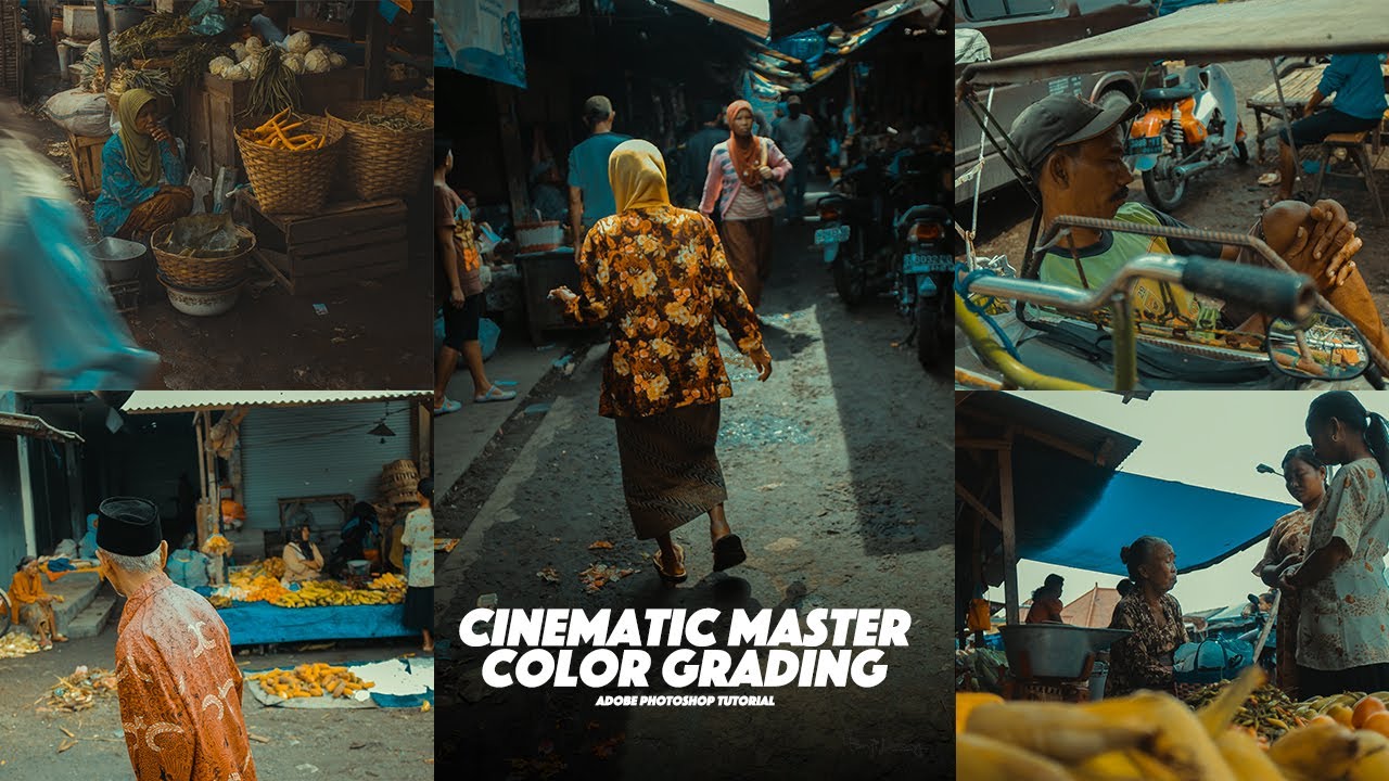 Photoshop Tutorial Color Grading | Cinematic Effect on Street Photography