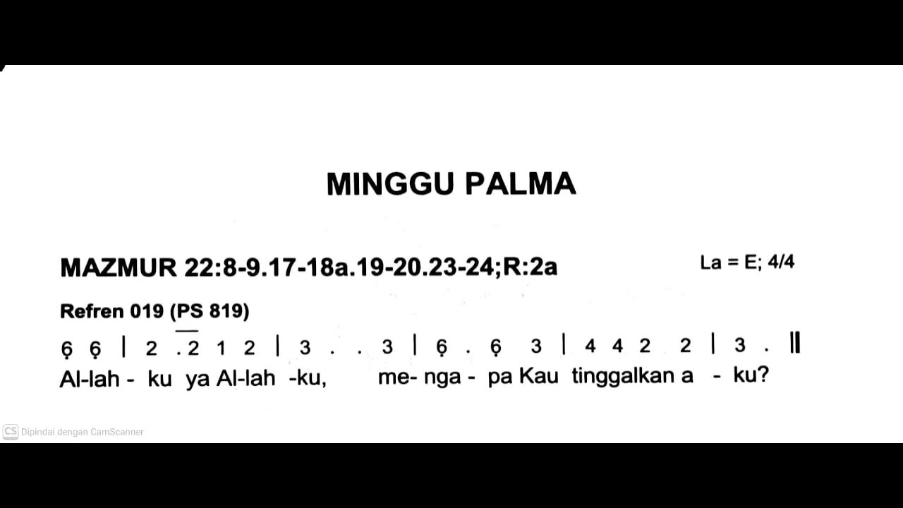 [Edisi Baru] Minggu, 29 Maret 2026 - MINGGU PALMA - Mazmur Tanggapan - Tahun A