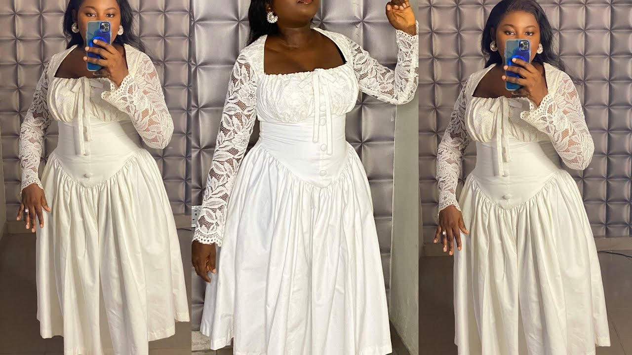 How to Cut and sew a Stylish Basque Waistline Dress With Gathered