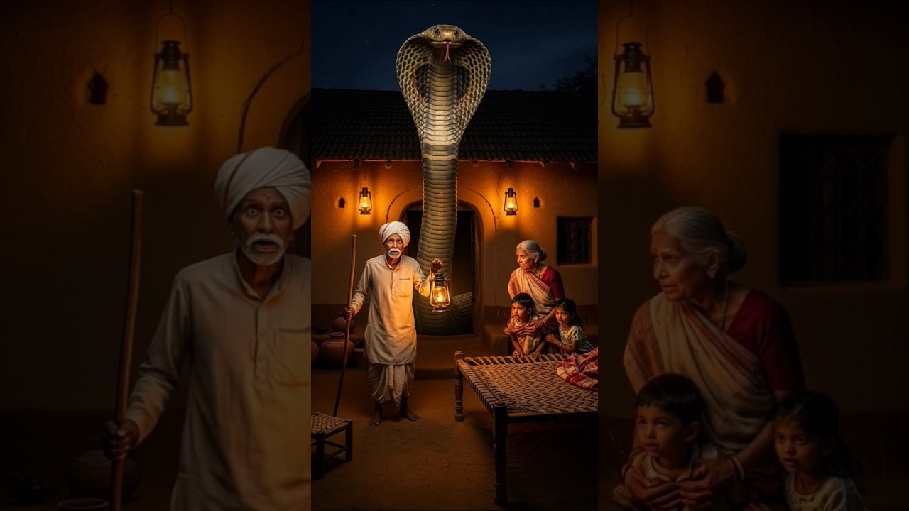 Giant Cobra Enters Village House! 😱 | Snake Attack Viral Shorts