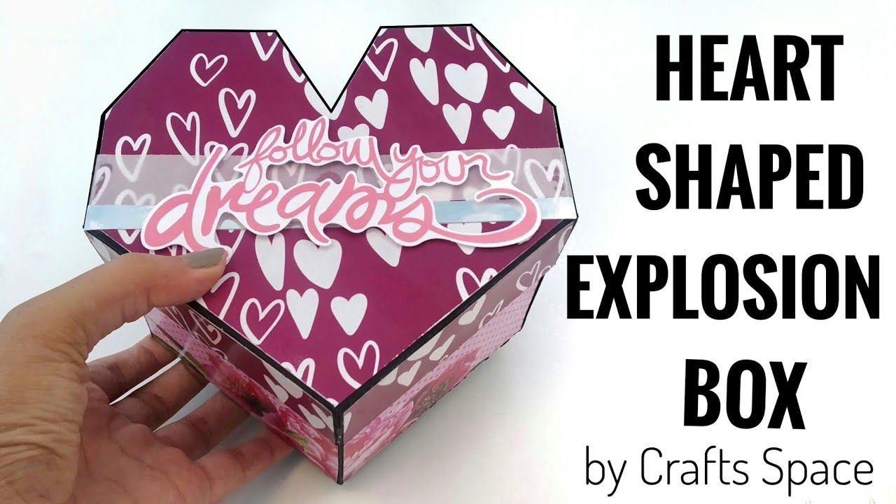 Heart Shaped Explosion Box Tutorial | Exploding Box | DIY Heart Card | By Crafts Space
