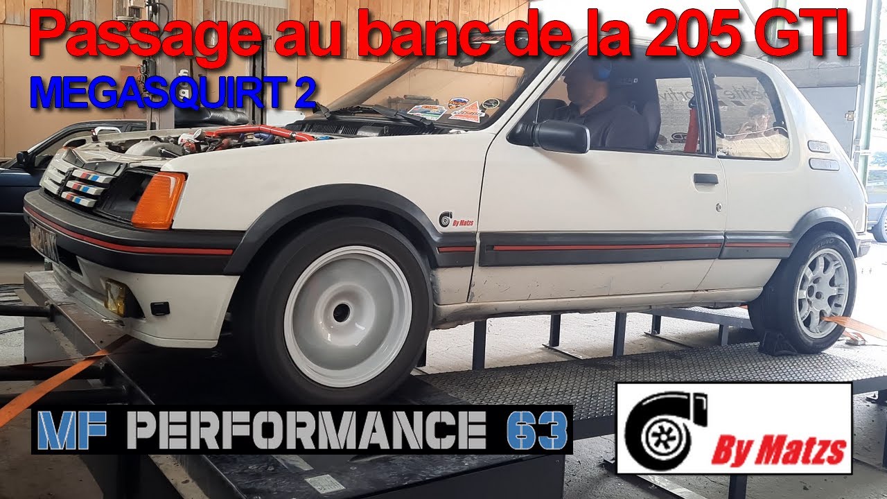 La 205 GTI passe sur le banc de puissance