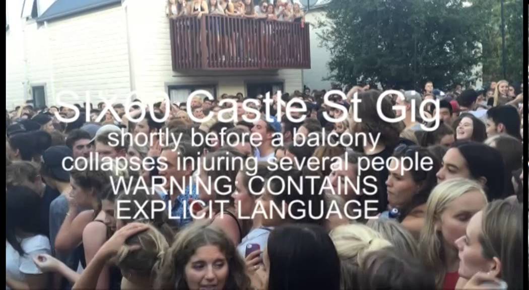 Balcony collapse on Dunedin's Castle Street