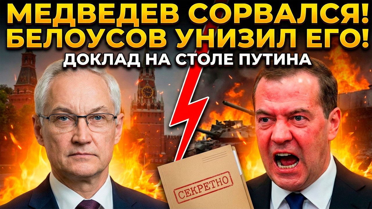 ЭТО КОНЕЦ КАРЬЕРЫ? Белоусов положил на стол Путина КОМПРОМАТ на Медведева!