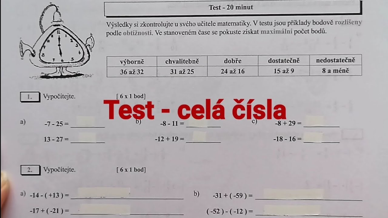 Test celá čísla