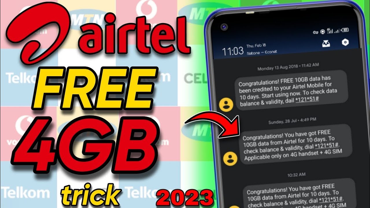 Airtel FREE 4GB data trick 2023 #airtel #freedata