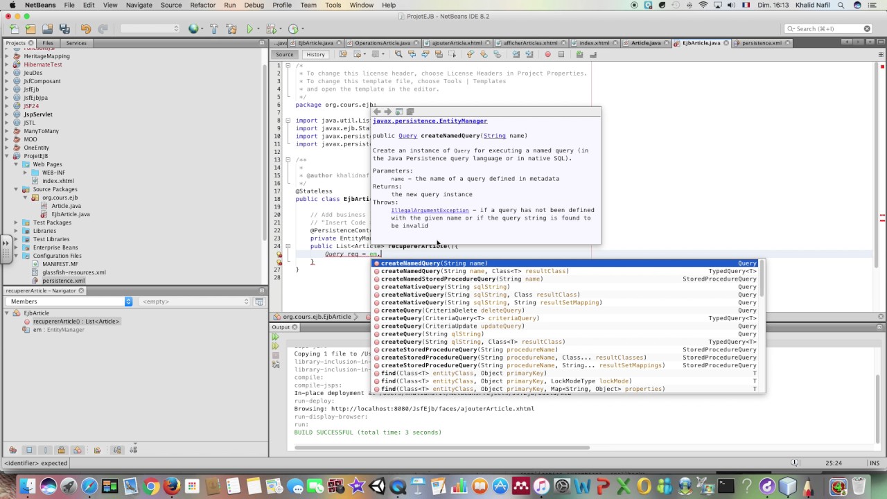 #Tutoriel 3 Framework #JSF #EJB #JPA, partie 1