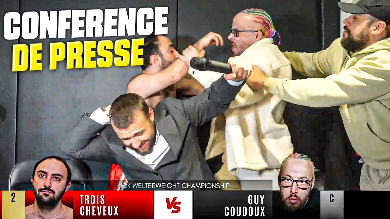 COUDOUX VS 3 CHEVEUX PRESS CONFERENCE🎤🤣COUDOUX SLAPS 3 CHEVEUX😳jeanpormanove
