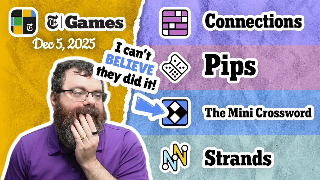 NYT Connections, Pips, Mini Crossword, and Strands | Dec 5, 2025