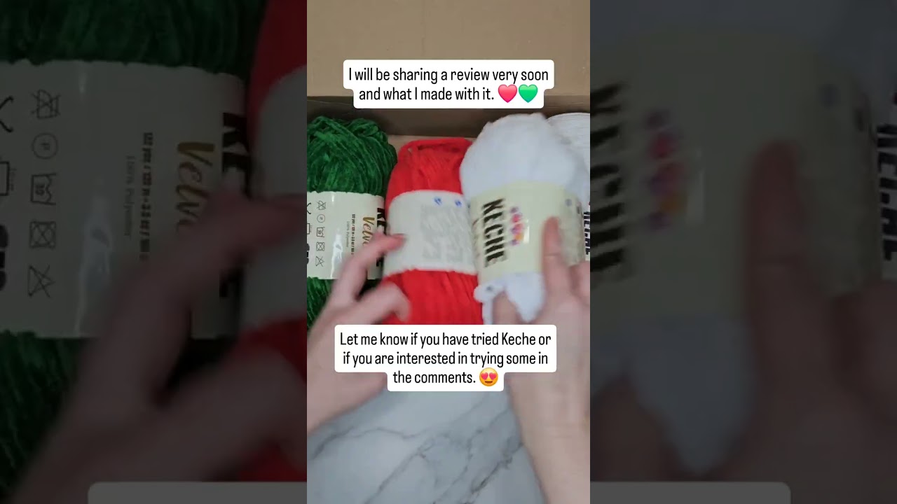 I got sent these beautiful Christmas colors in velvet yarn by @kecheyarn . I'm so excited to try it
