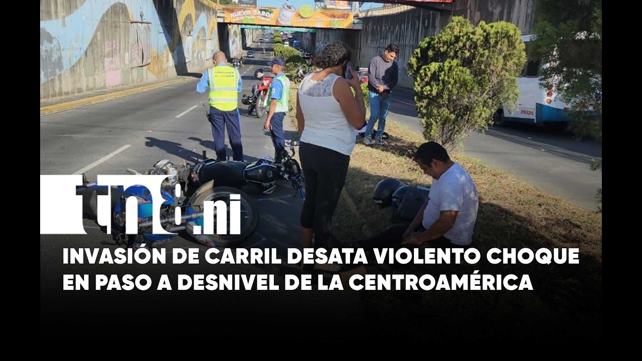 Managua: Invasión de carril provoca accidente en Paso a desnivel de la Centroamérica