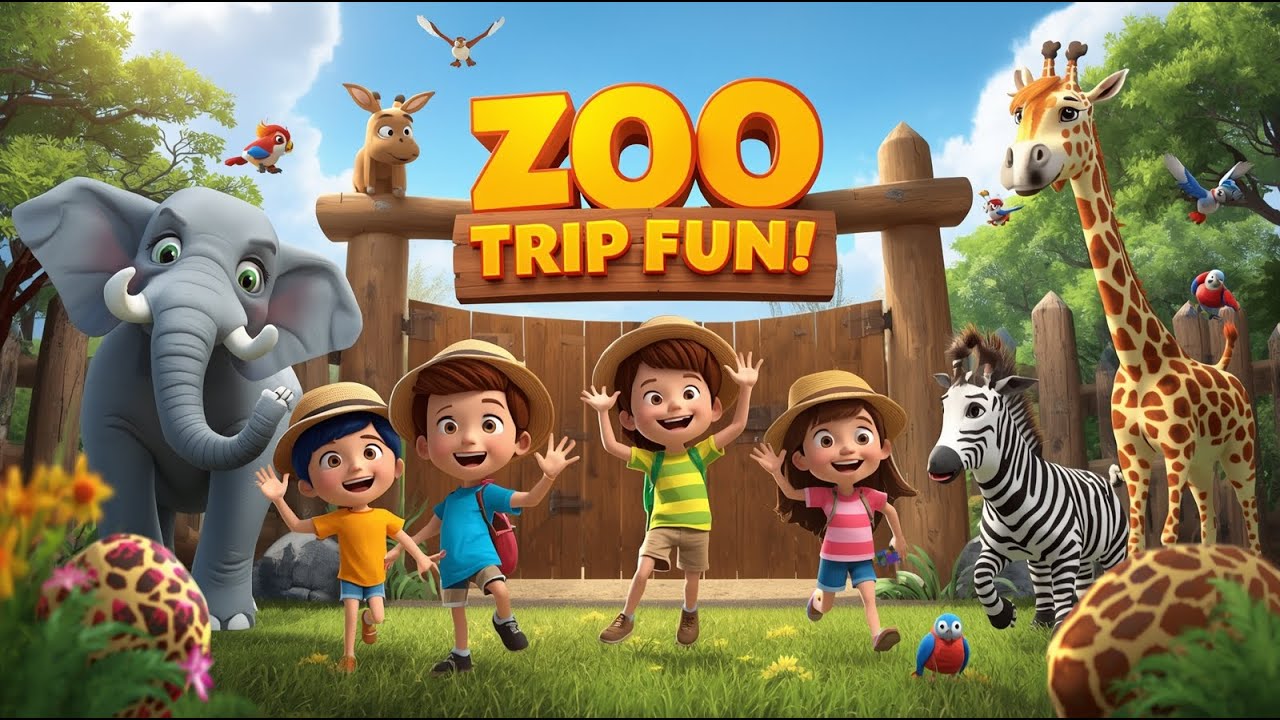 🦓✨ A Colorful Zoo Adventure! | Meet Elephants, Monkeys & More!#zoo #kidssong